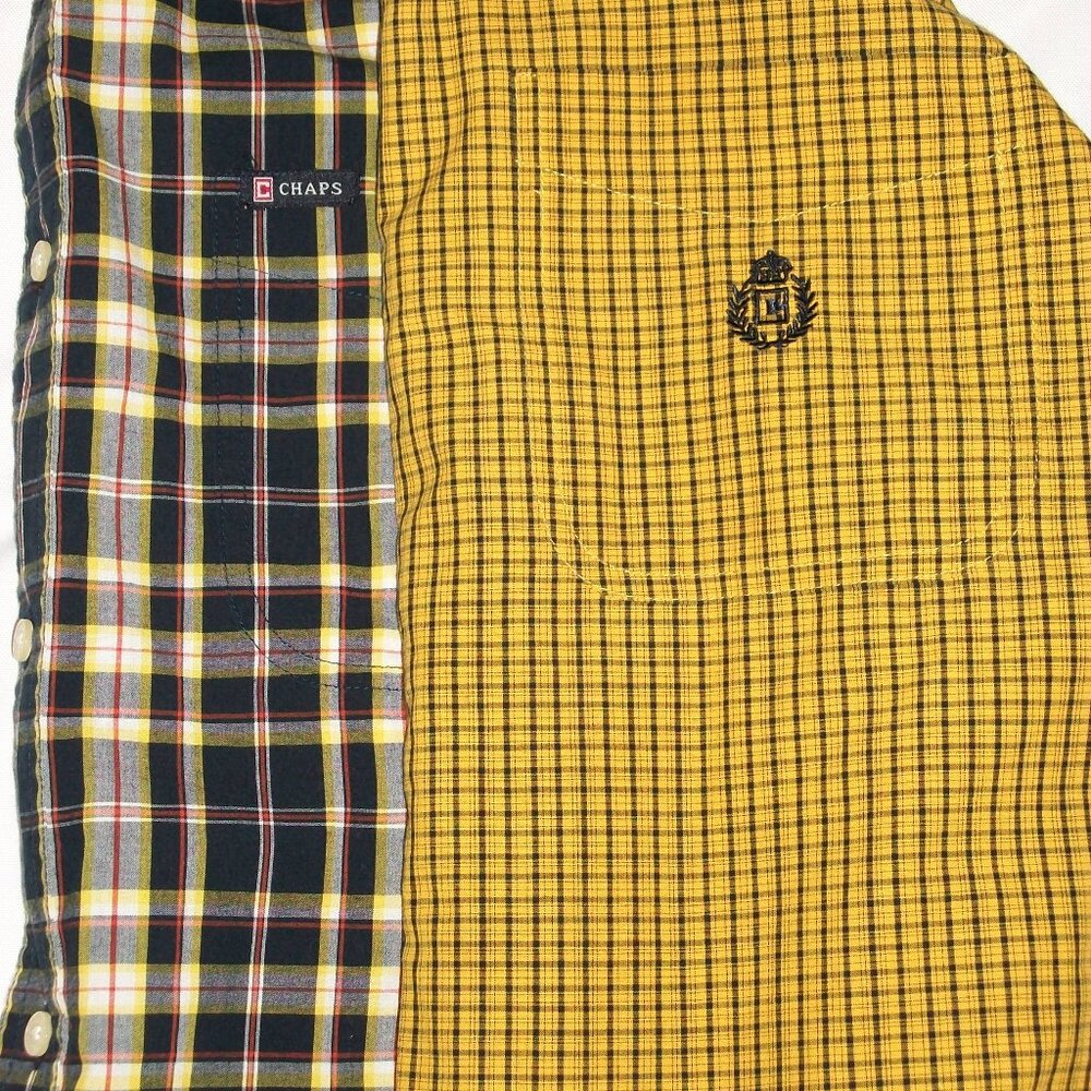 Chaps Easy Care Mens LS Shirts LOT of 2 Size LARGE EUC